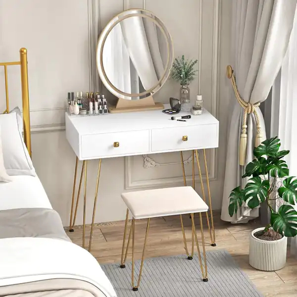 مدل میز آرایش چوبی سفید