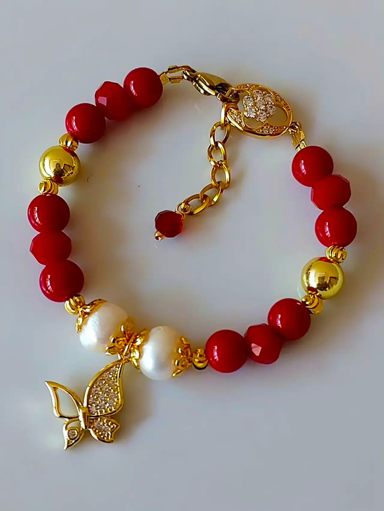 دستبند با مهره رنگی