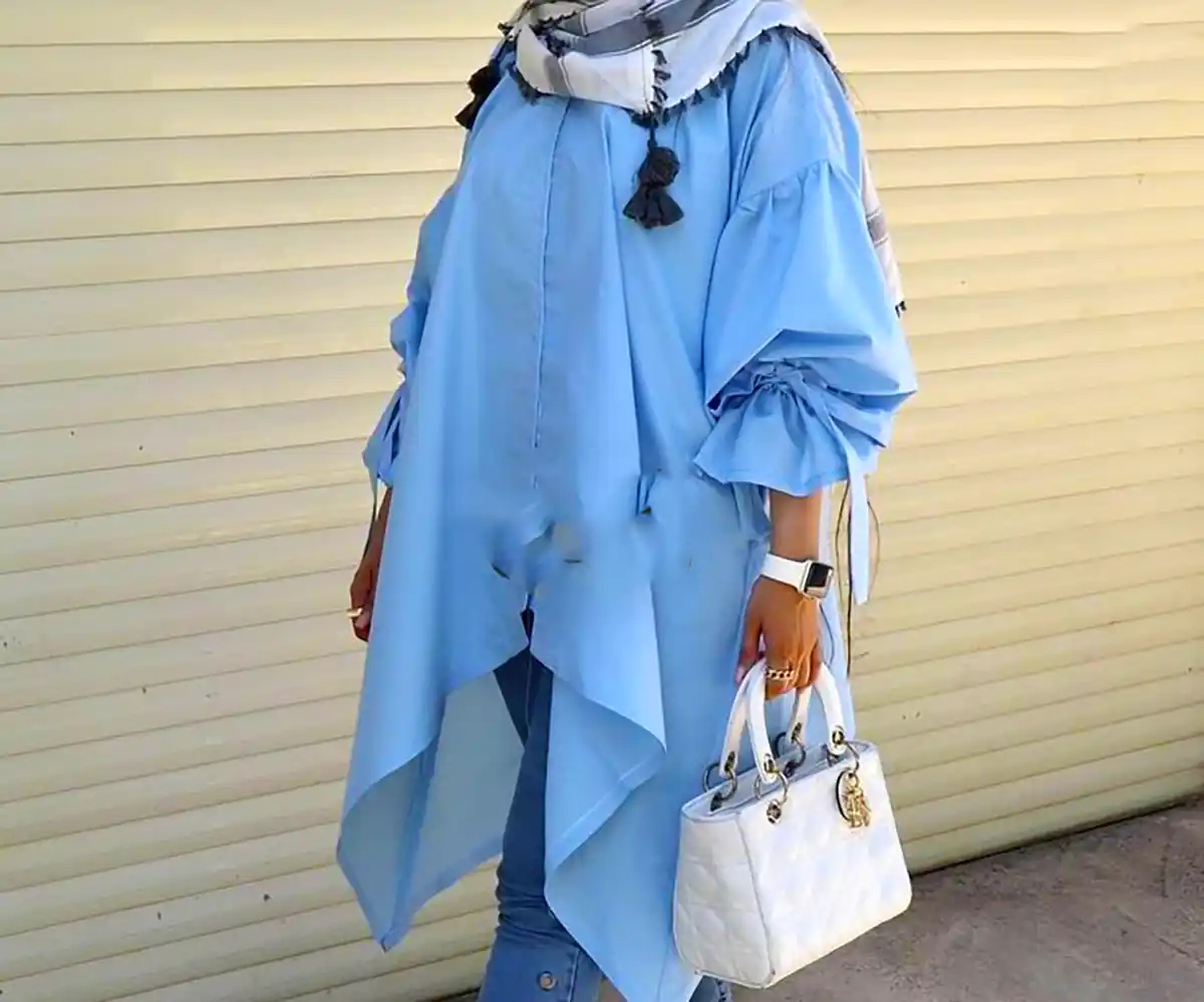 مدل مانتو آبی پاستیلی