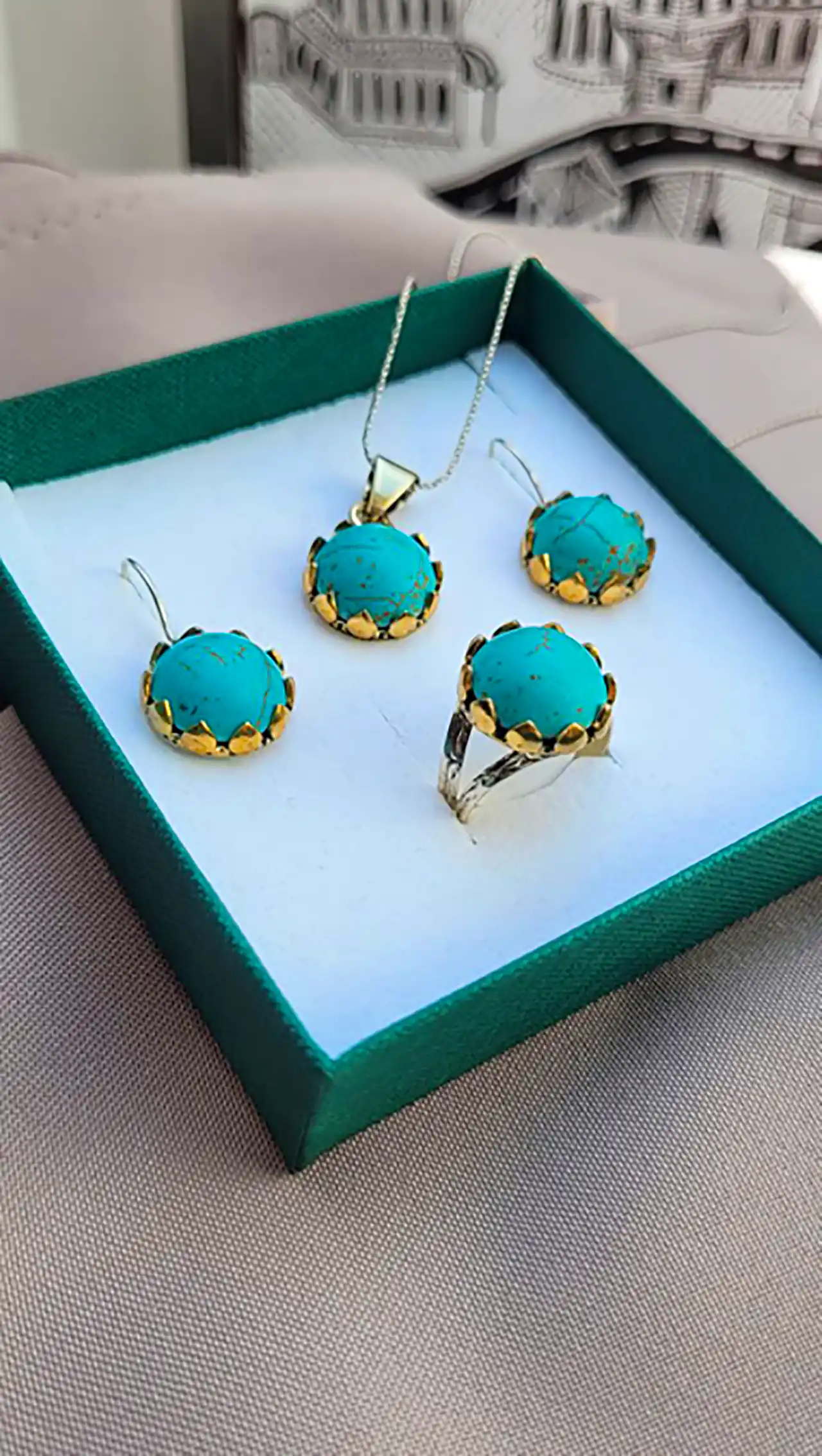 سرویس جواهرات فیروزه شیک 