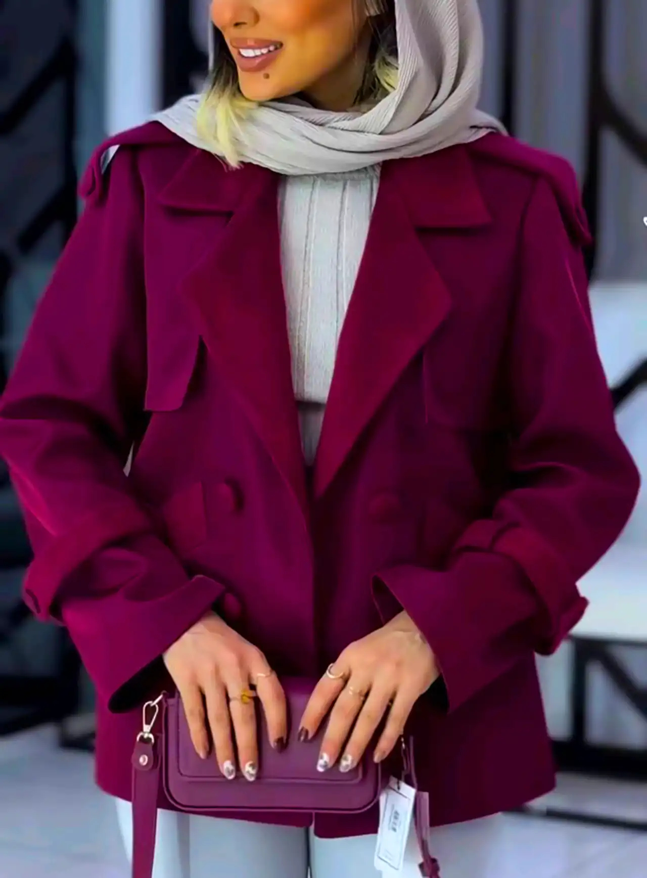 کت آلبالویی ترند شیک