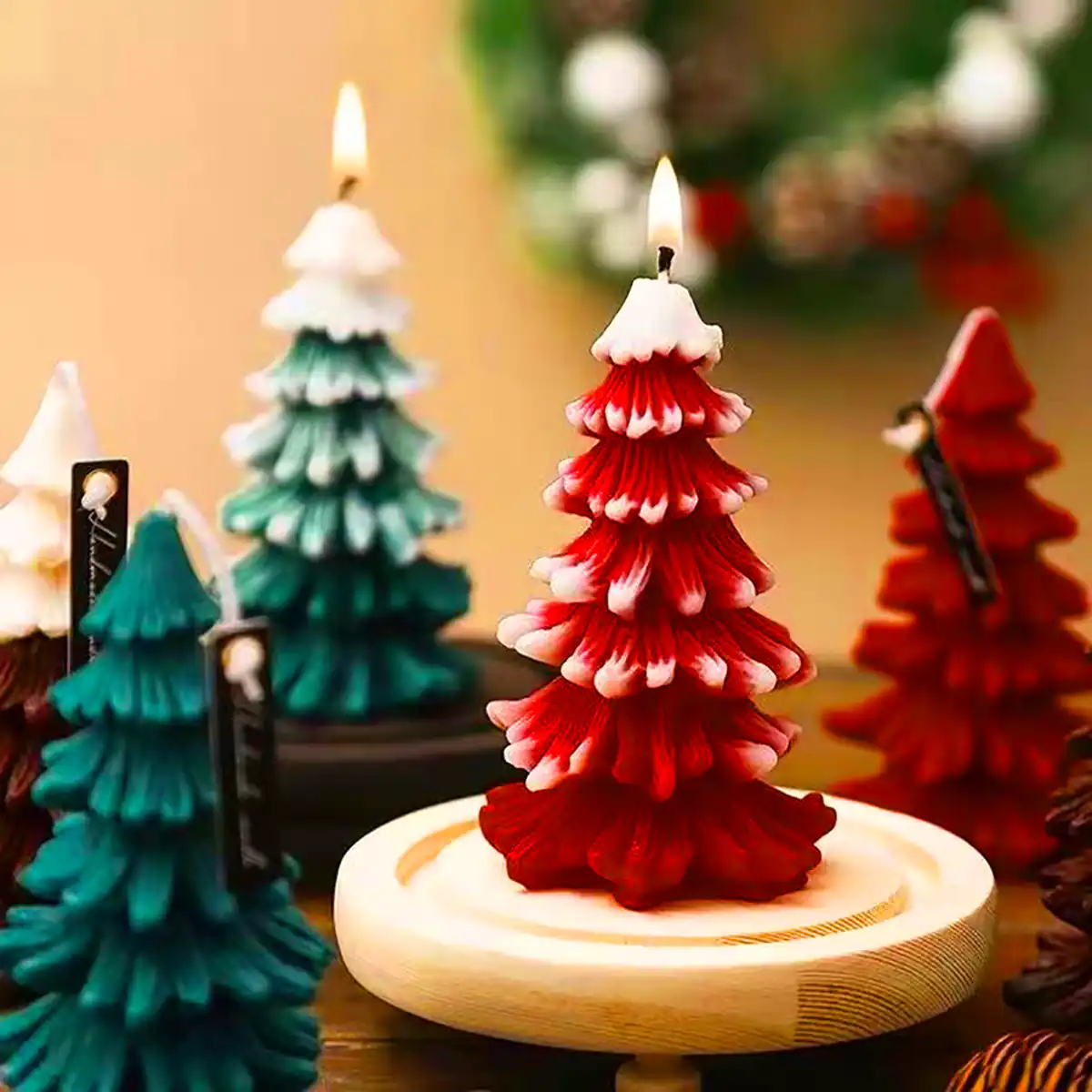 شمع فانتزی کاج کریسمسی