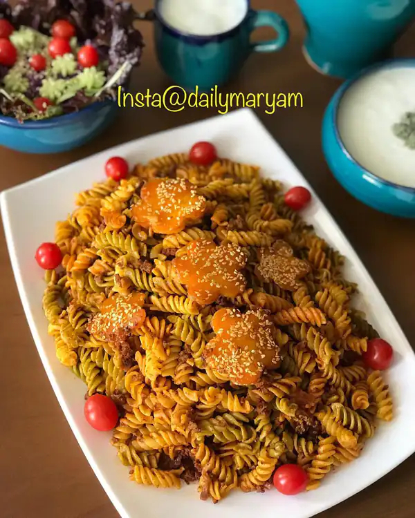 تزیین ماکارونی ساده