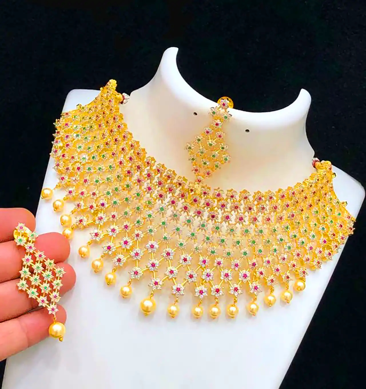 سرویس جواهر طلایی خاص و شیک 