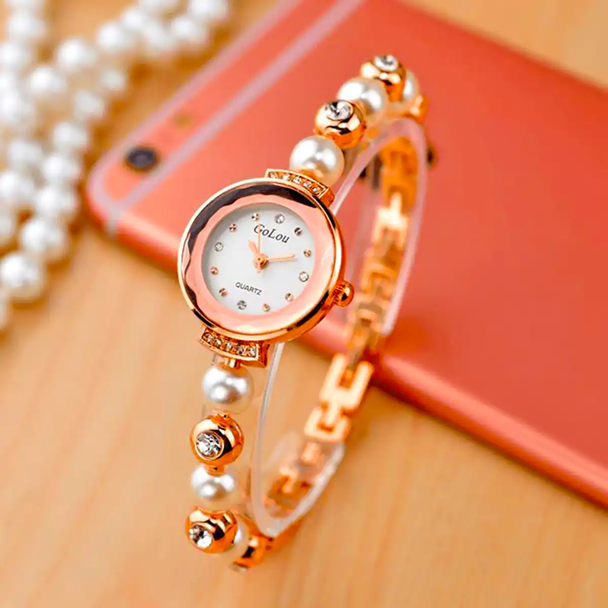 ساعت فانتزی مرواریدی 