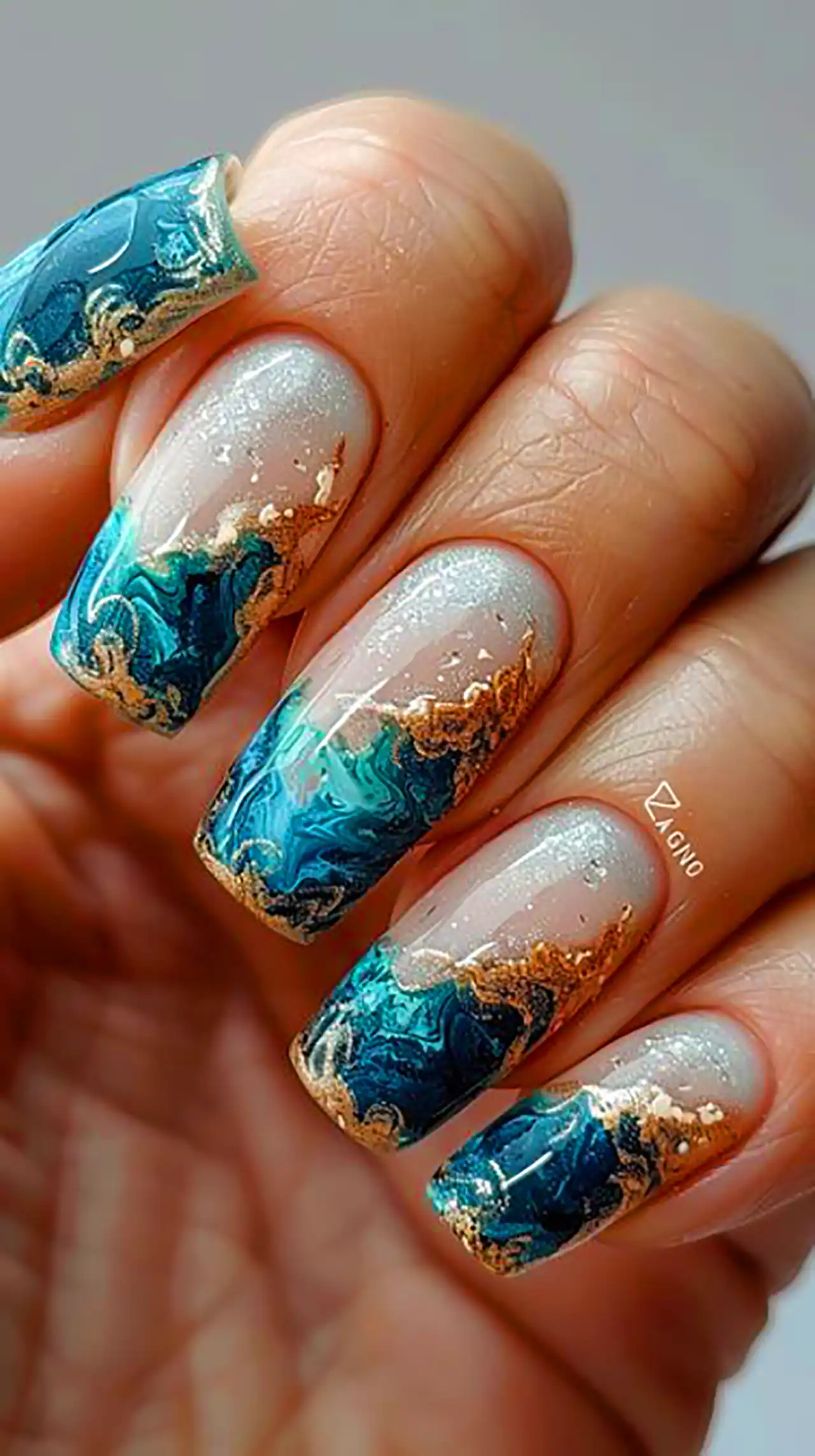 طرح ناخن شیک ماربل 