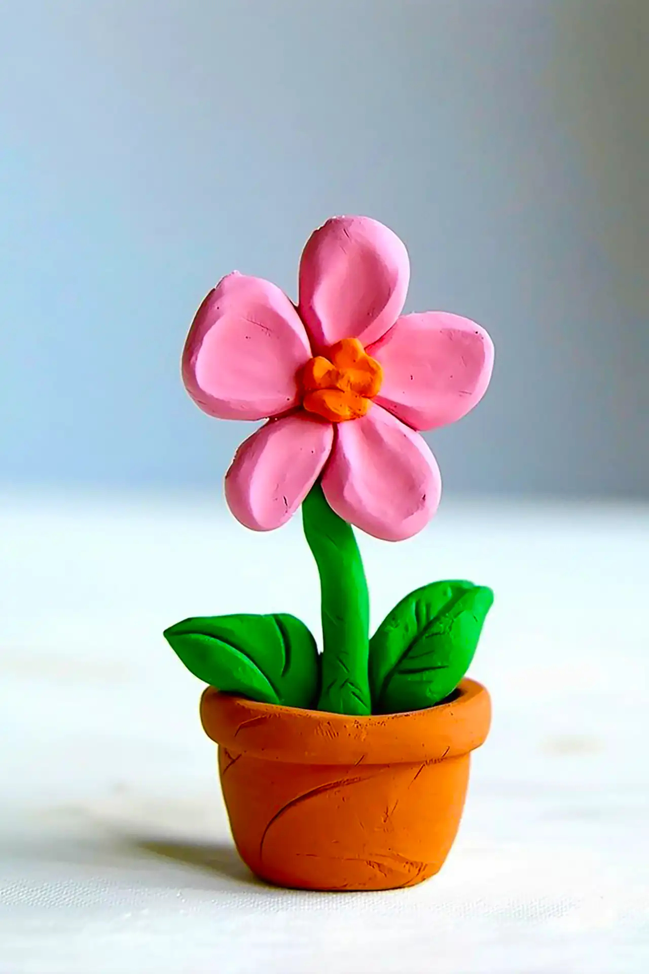 گلدان گل خمیری