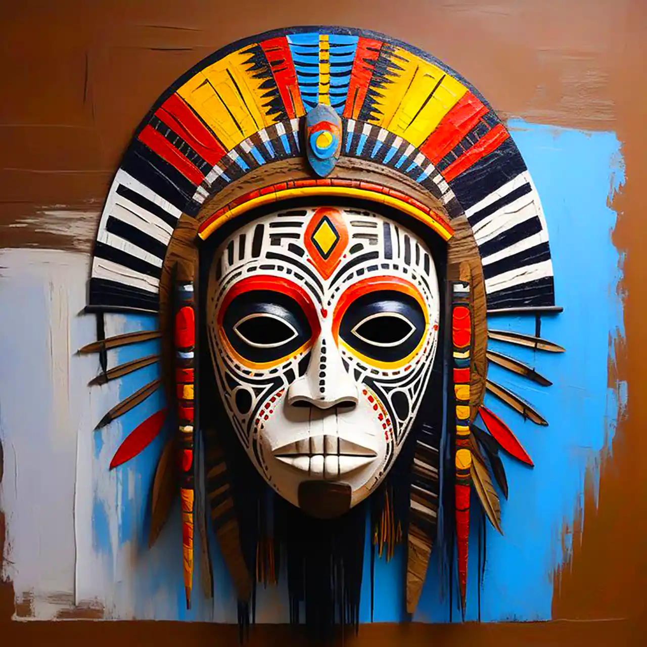 نقاب سنتی آفریقایی چوبی