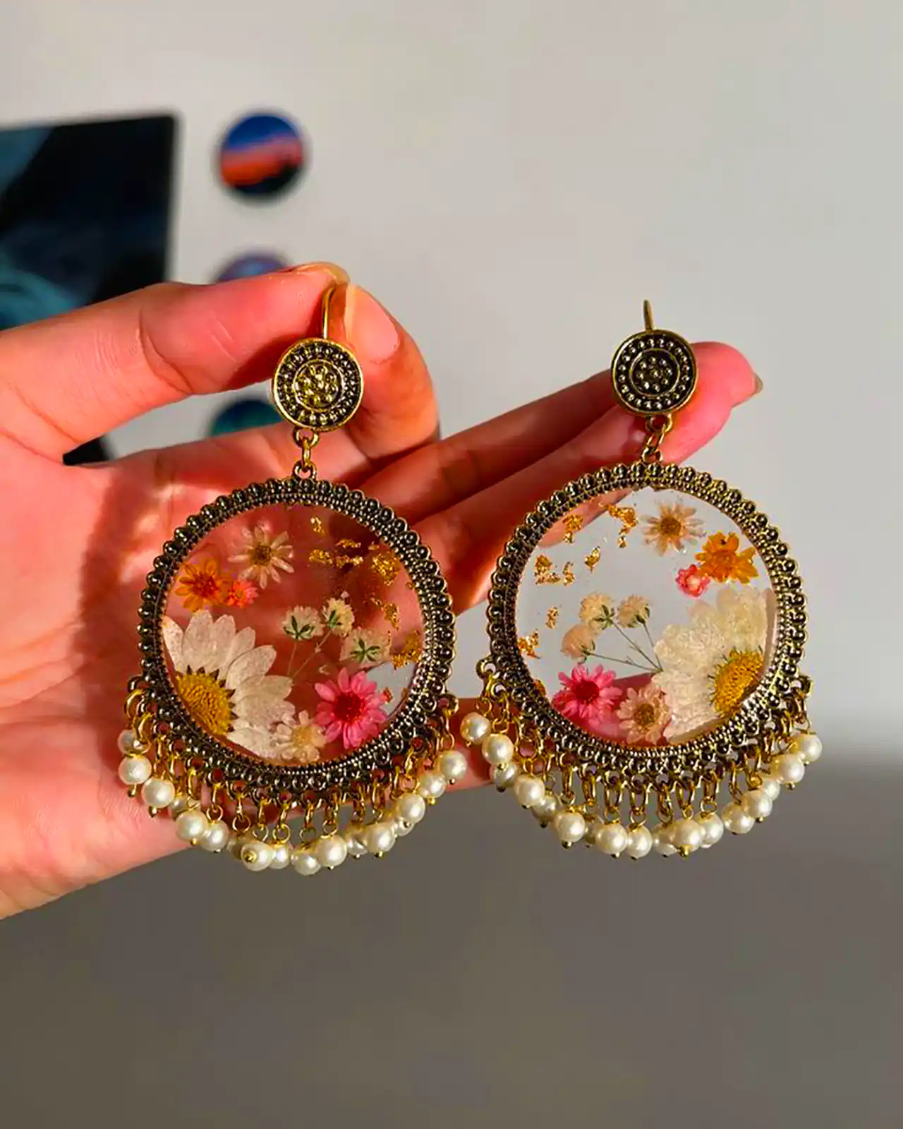 گوشواره رزین دست ساز