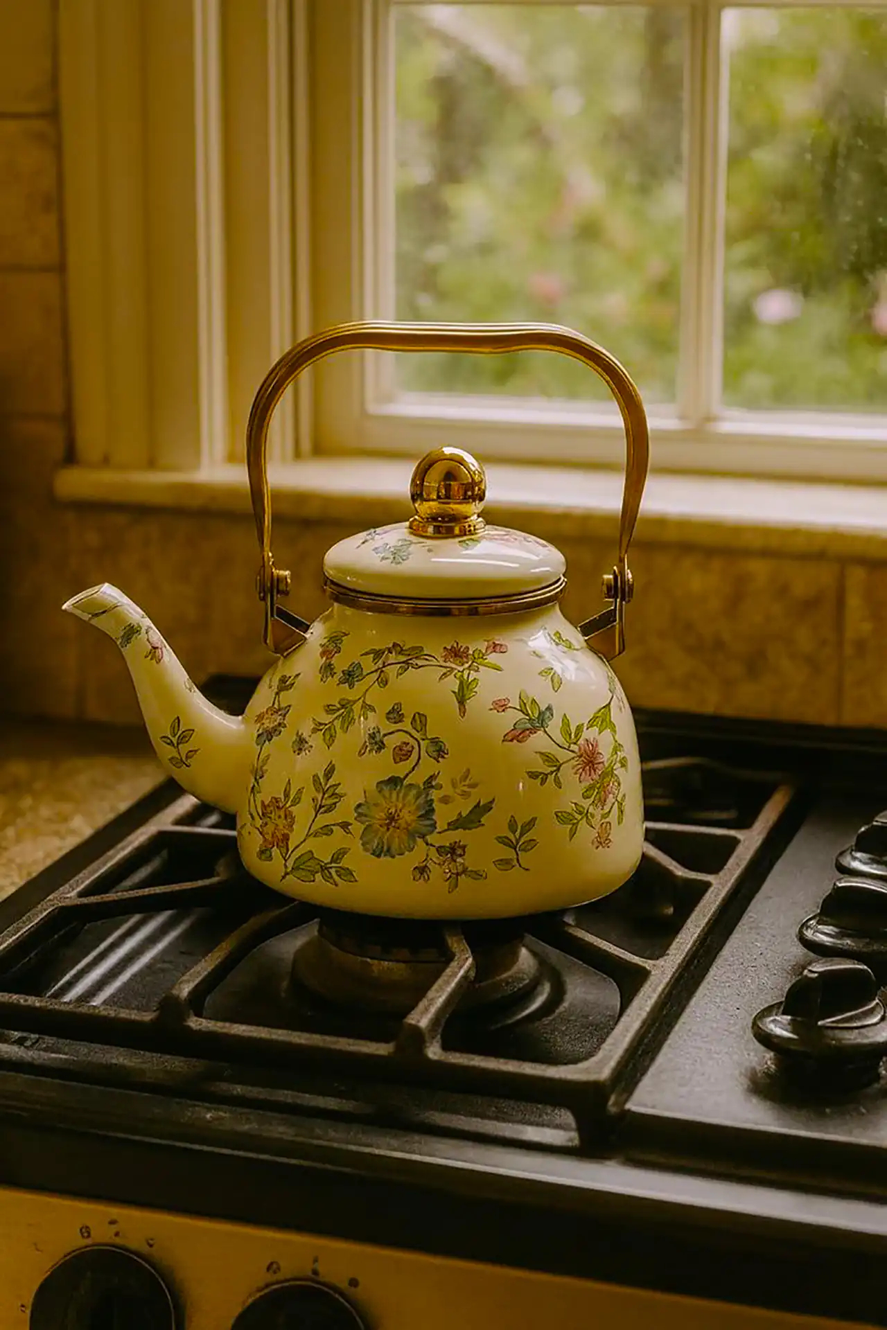 کتری سرامیکی طرح گل