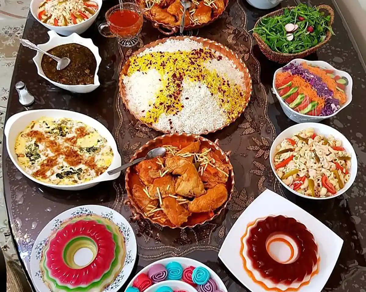 عکس سفره هفت سین عکس سفره هفت سین فانتزی سفره هفت سین مدرن تزیین سفره شام ایرانی عکس سفره غذای شیک 