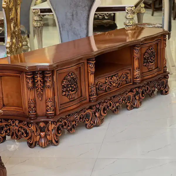 عکس مدل میز تلویزیون چوبی ساده