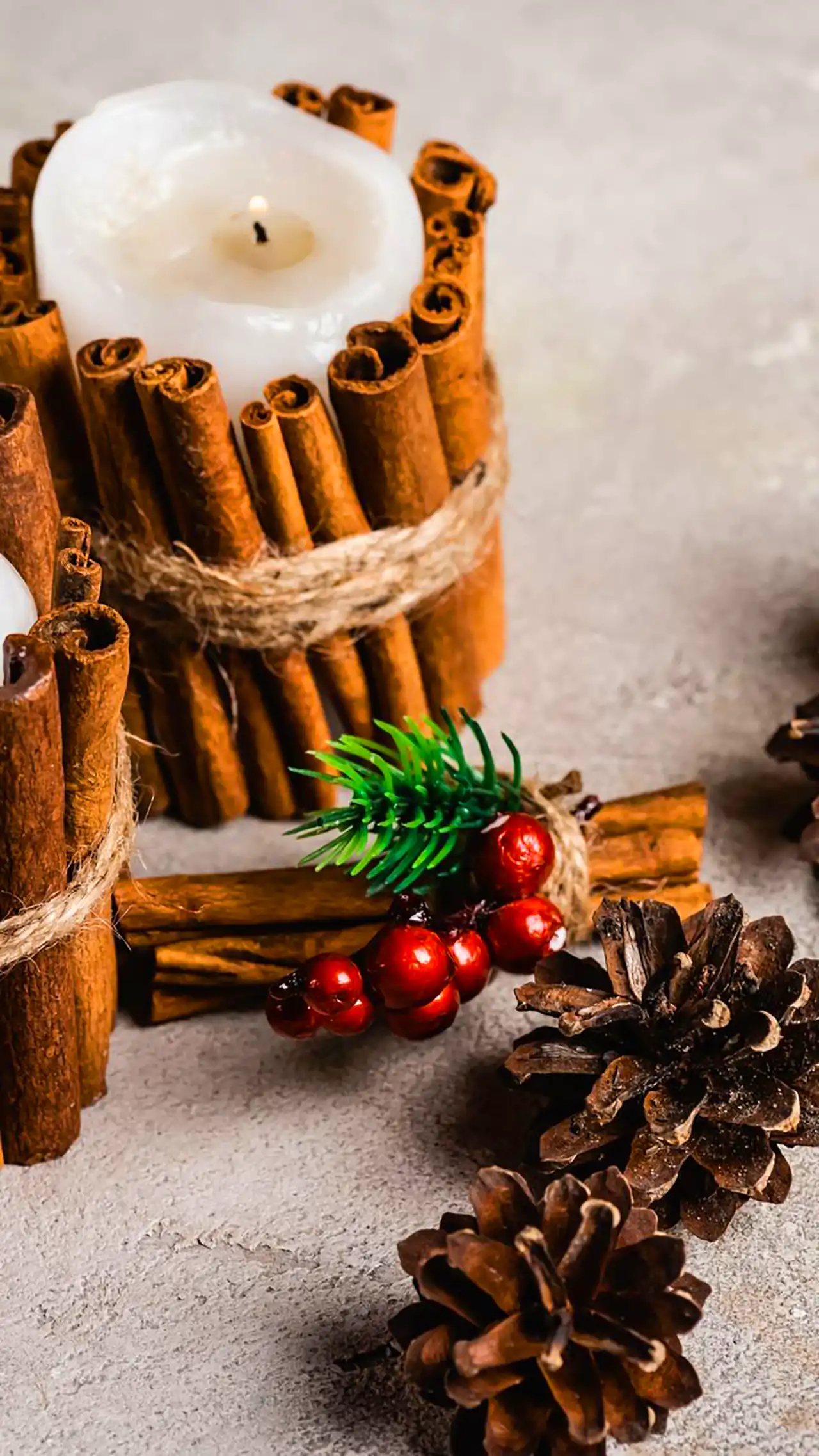 دیزاین شمع با چوب دارچین