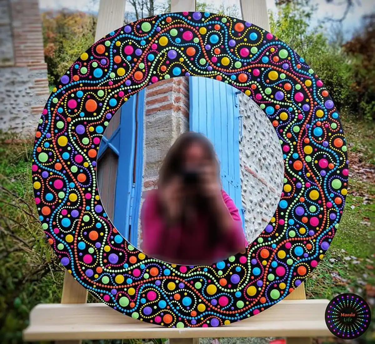 آینه دیواری رنگی رنگی 