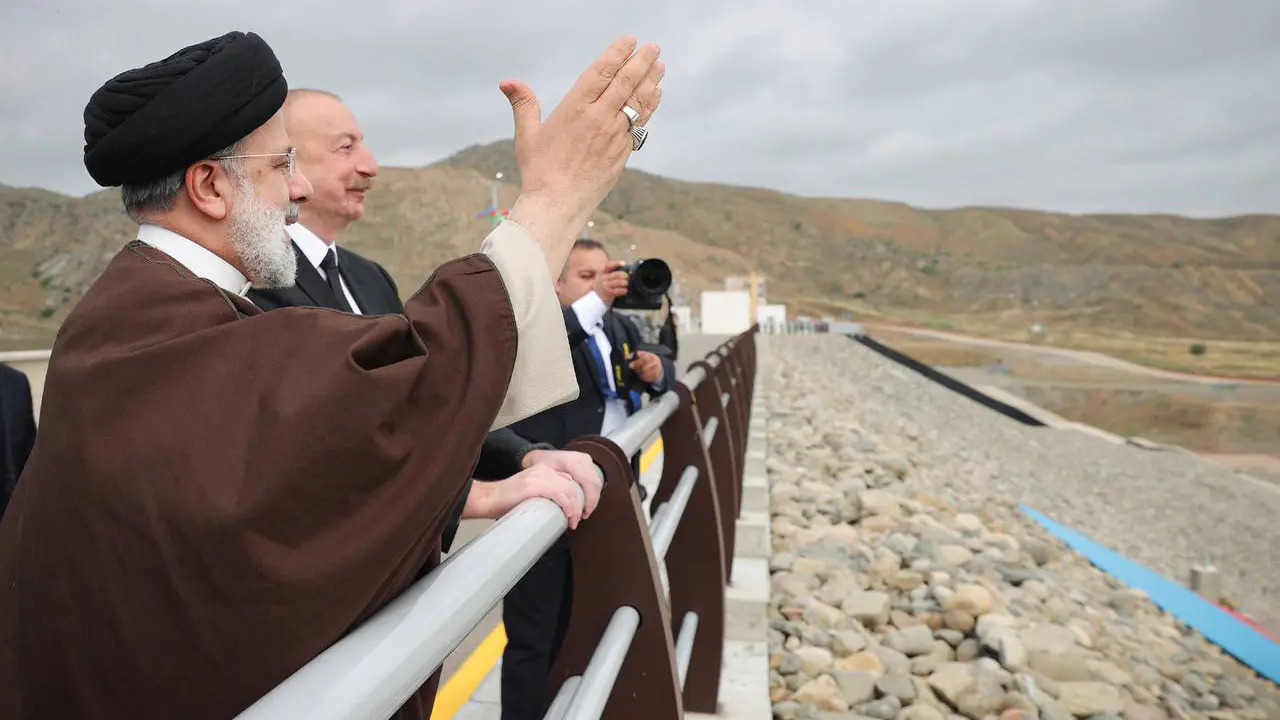 بازدید مشترک روسای جمهور ایران و آذربایجان از سد قیز قلعه‌سی