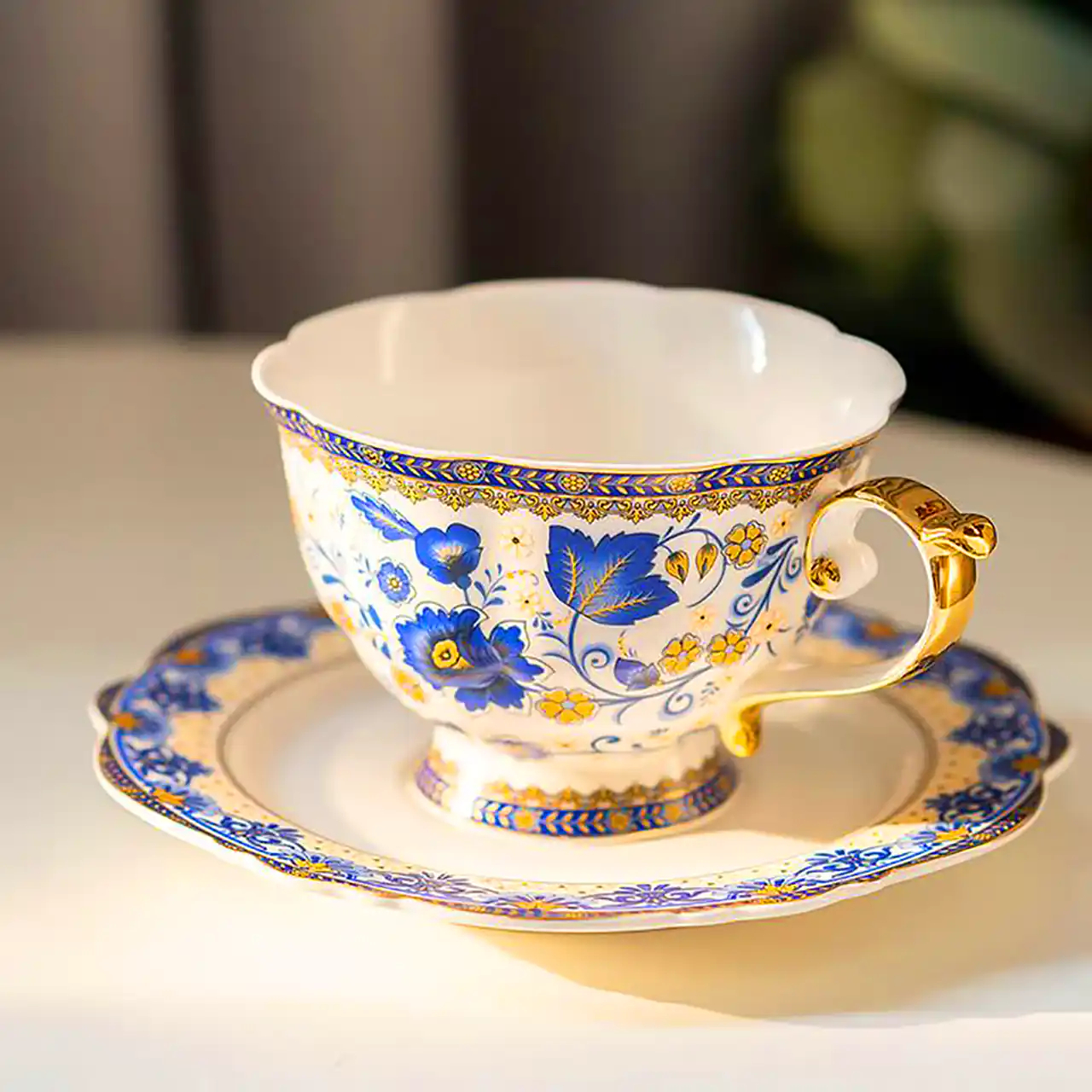 فنجون سرامیکی گلدار فانتزی