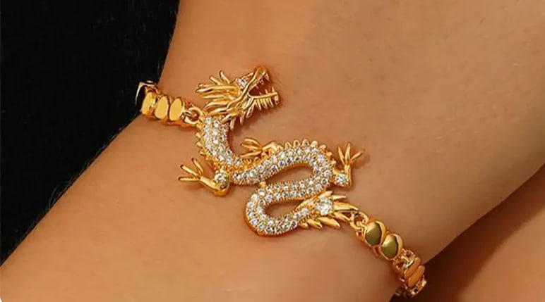 دستبند طلا طرح اژدها عکسها