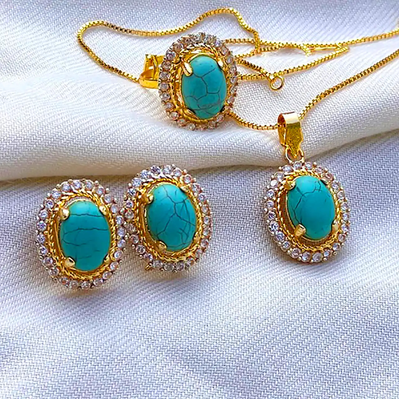 سرویس جواهرات فیروزه شیک 