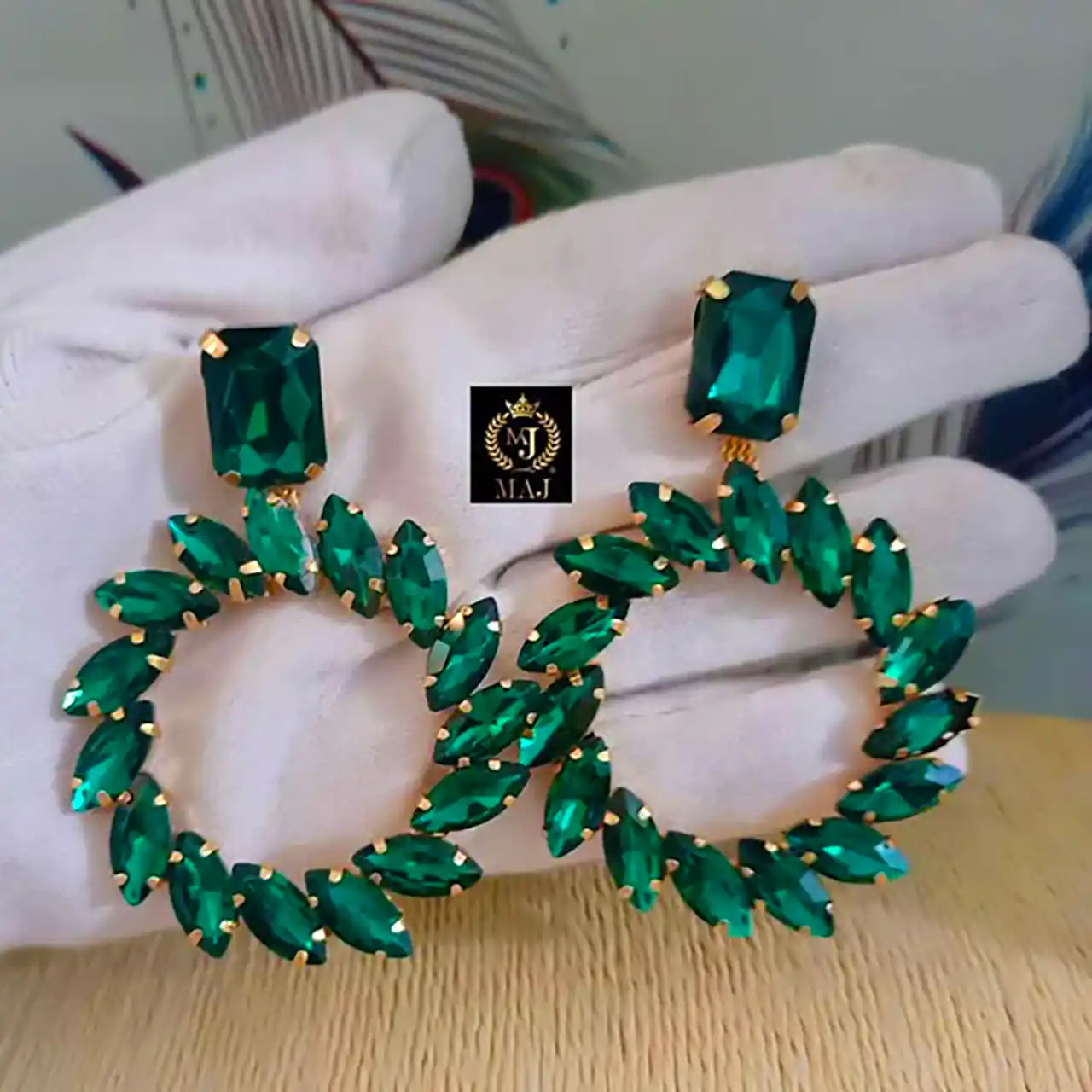 گوشواره جواهردوزی دستساز