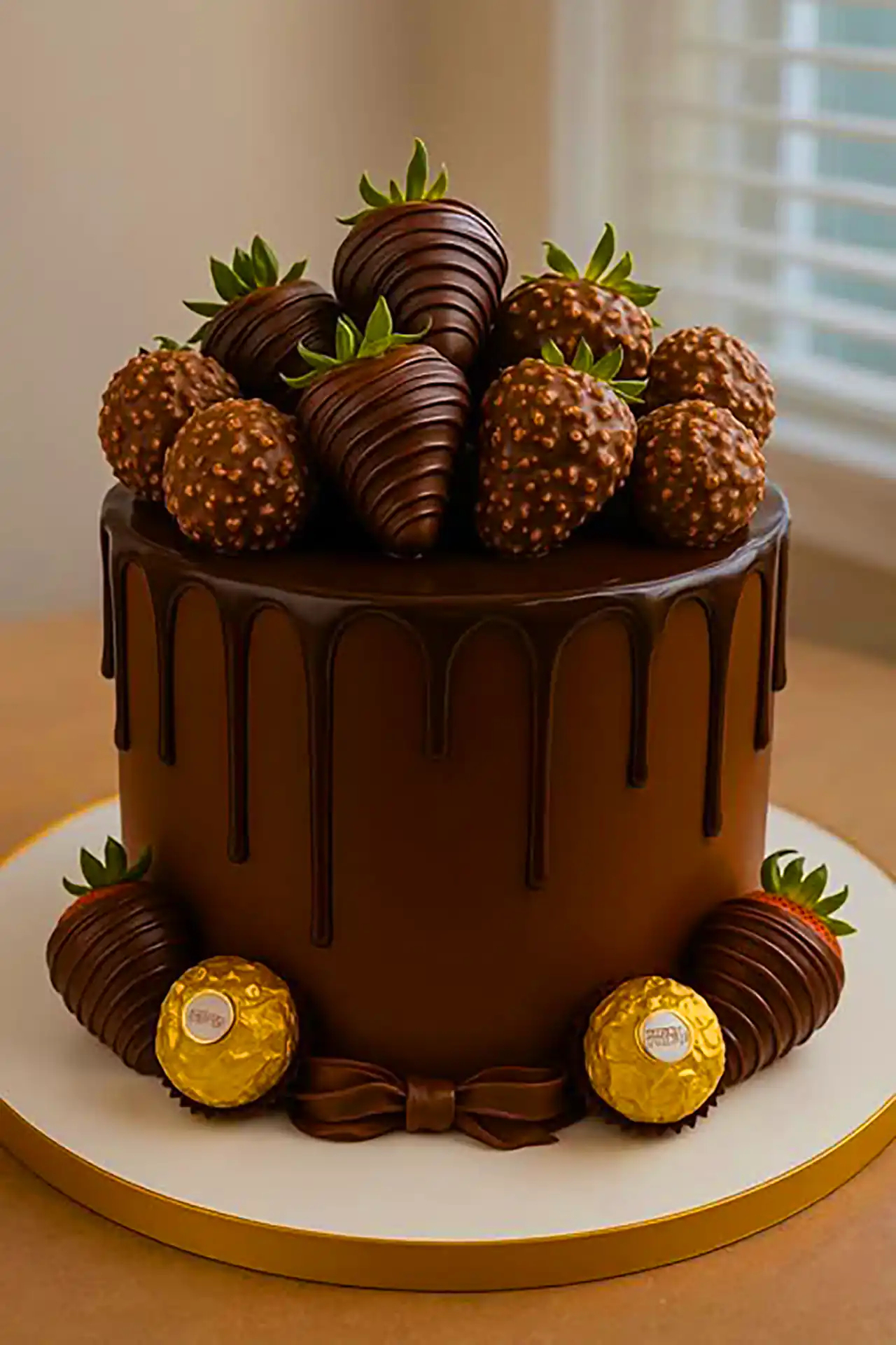 کیک شکلاتی با دیزاین شیک