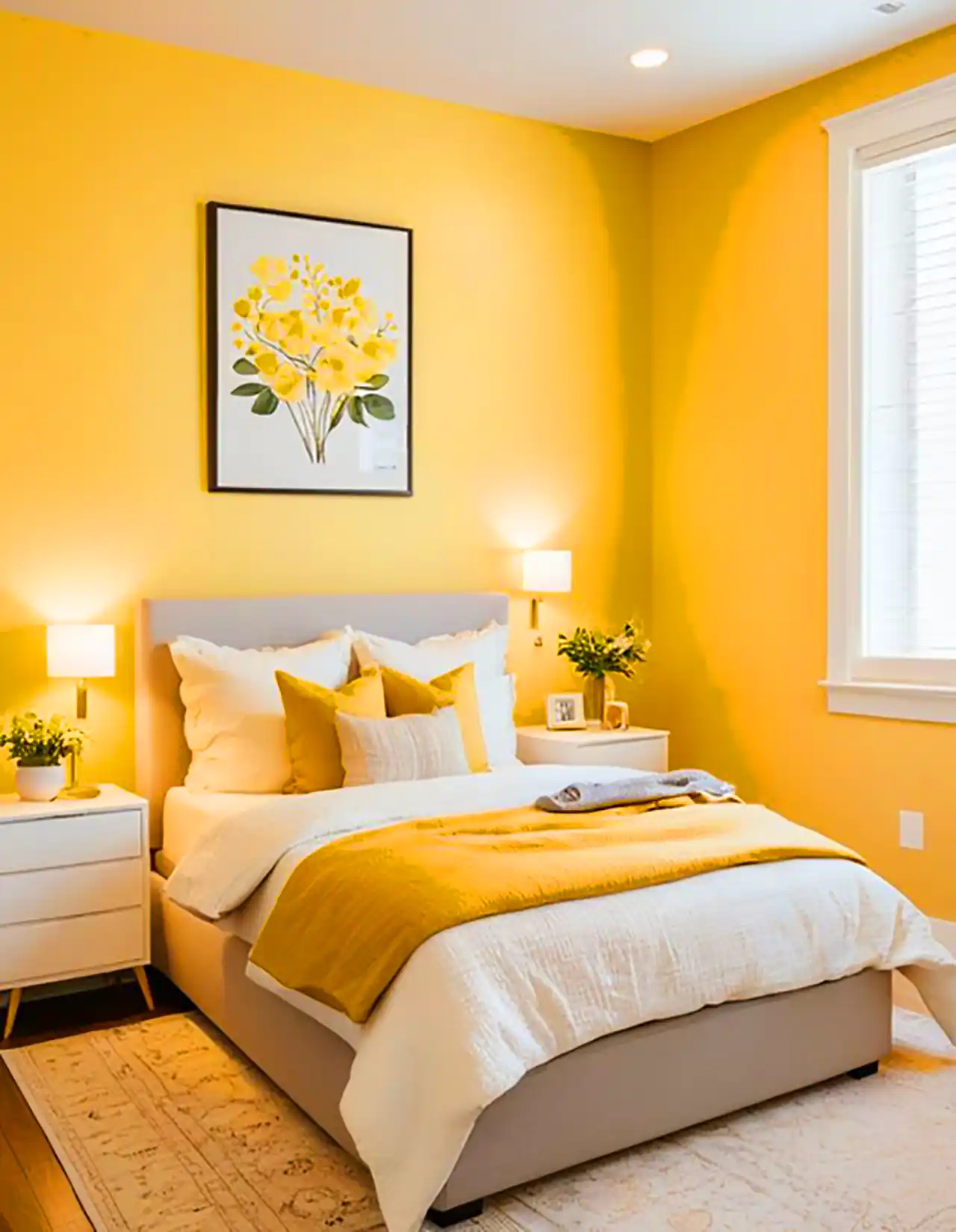 چیدمان اتاق با تم زرد