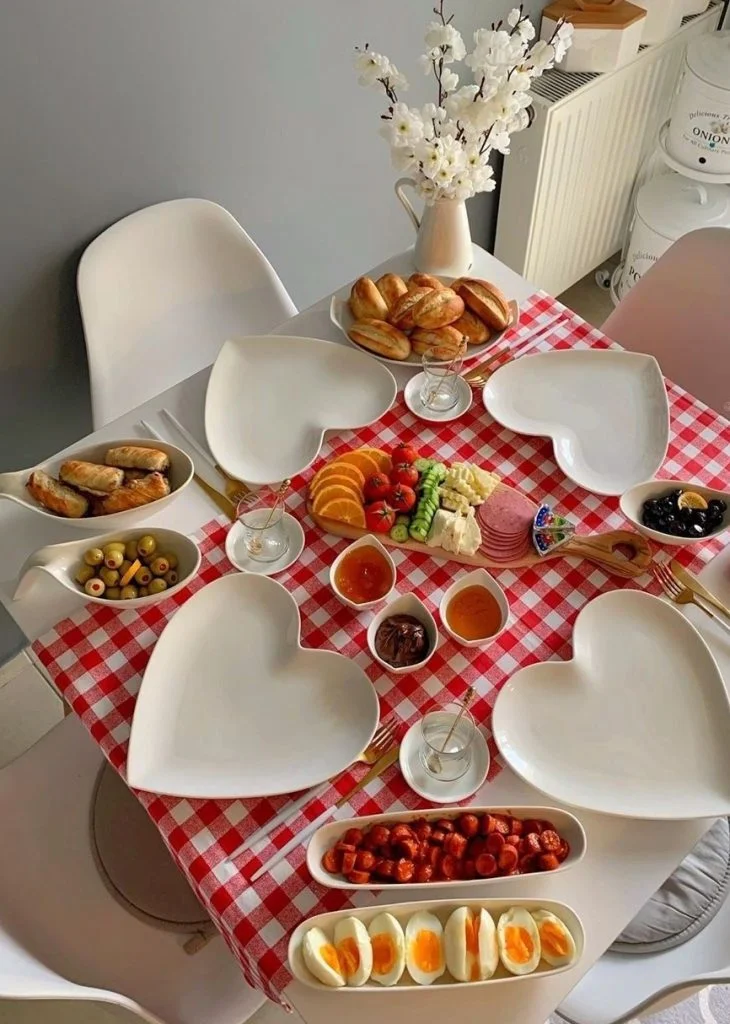 سرویس صبحانه خوری فانتزی شیک قلب سفید