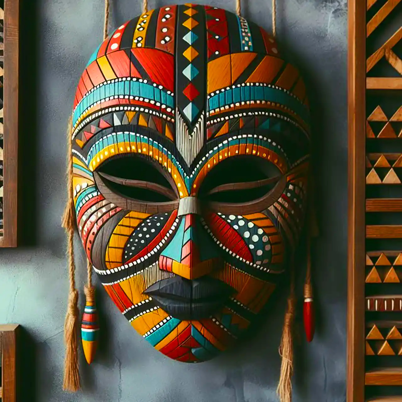 نقاب سنتی آفریقایی چوبی