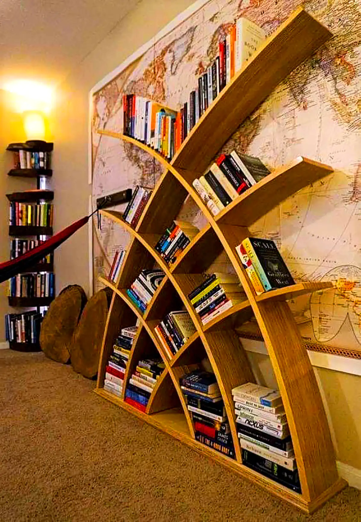 کتابخانه چوبی لوکس