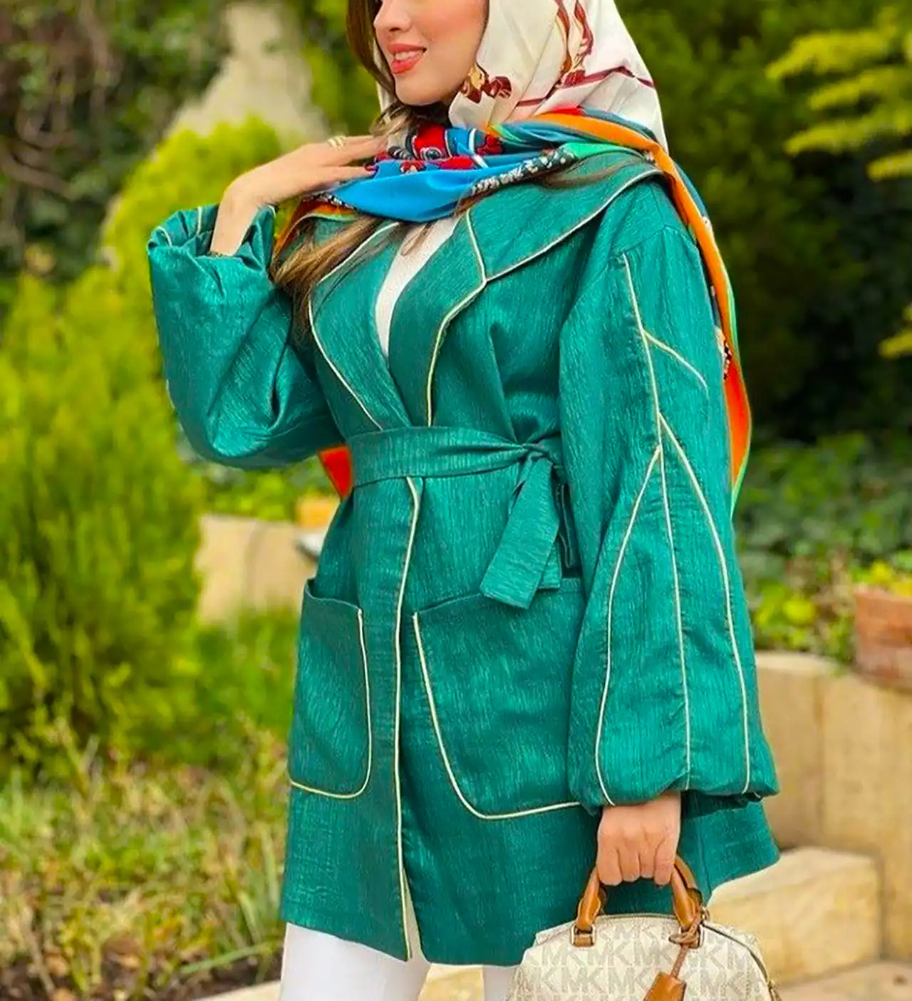 مانتو زنانه با رنگ سبز