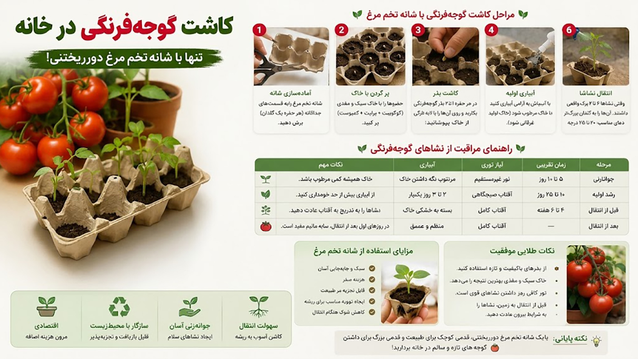کاشت گوجه فرنگی در خانه