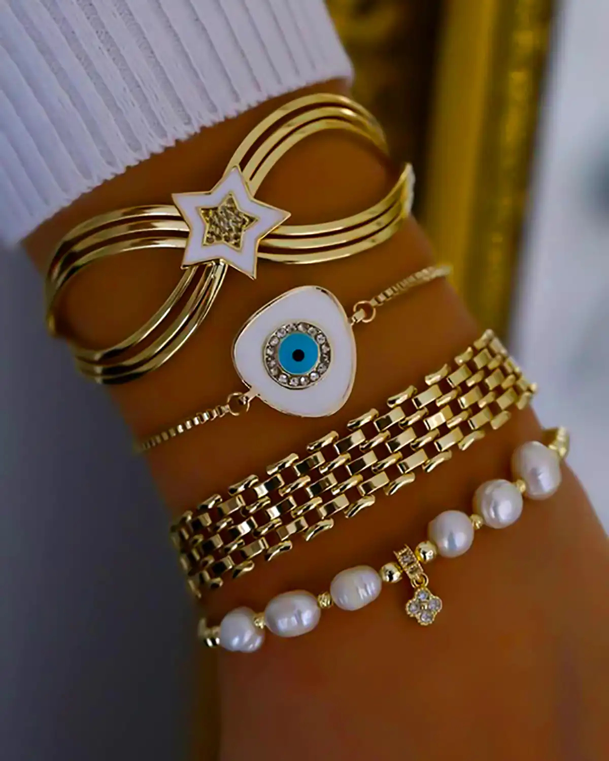 دستبند ست چندتایی طلا 