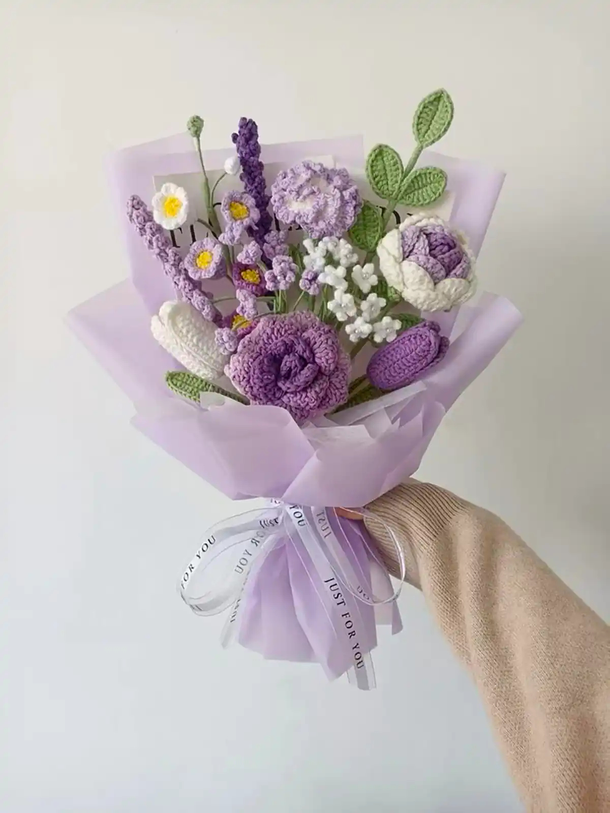 دسته گل بافتنی جذاب و زیبا
