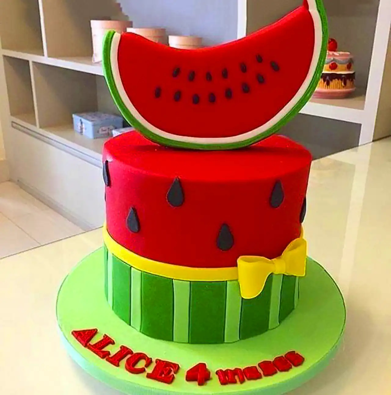 کیک هندوانه ای یلدایی