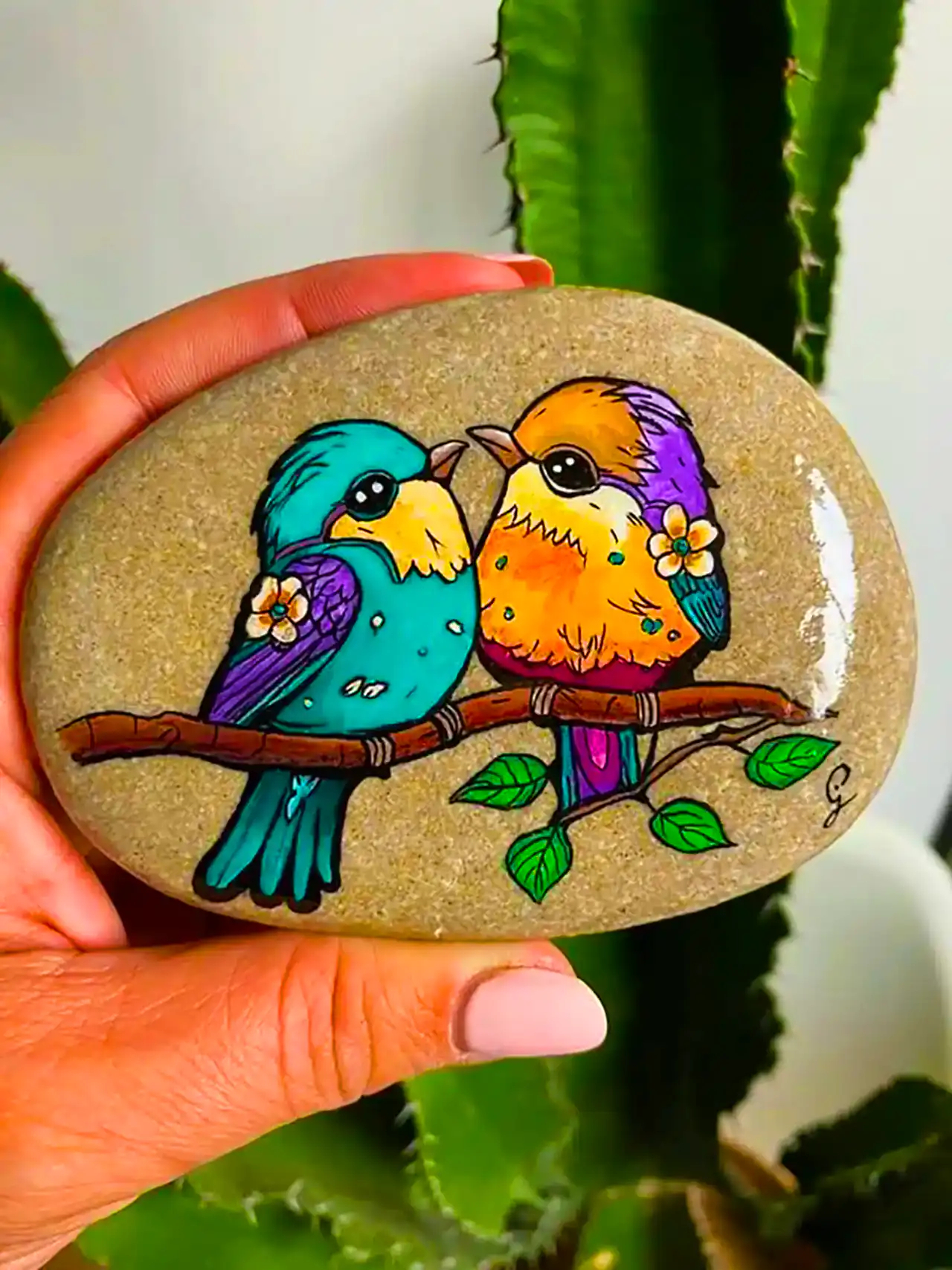 نقاشی روی سنگ رودخانه