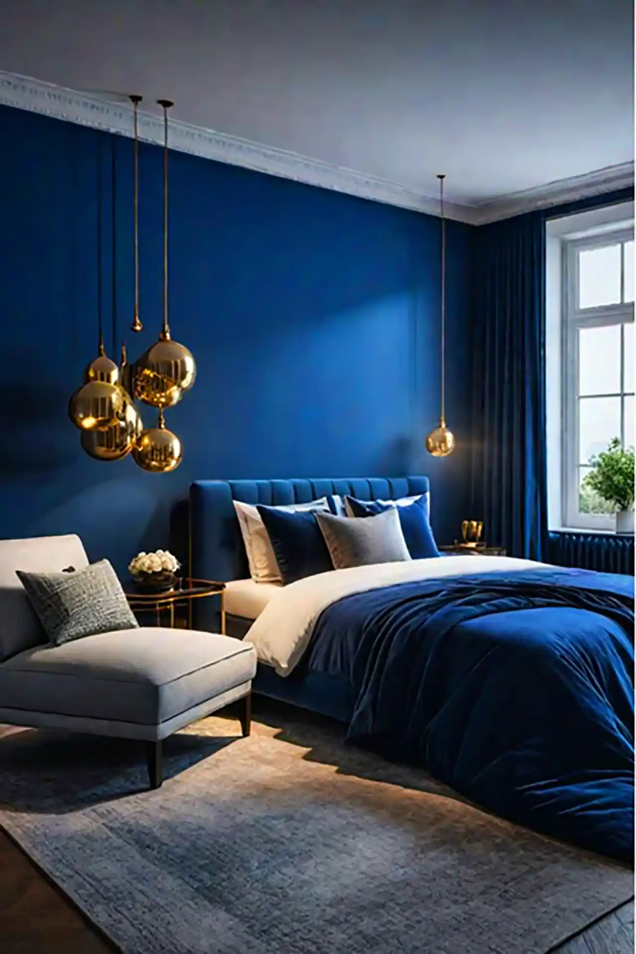 دکور اتاق با تم سرمه ای 