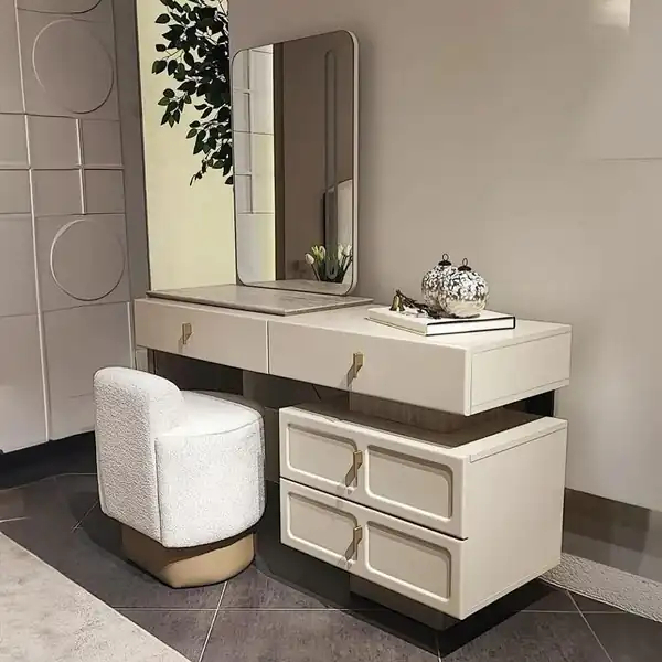مدل میز آرایش چوبی سفید