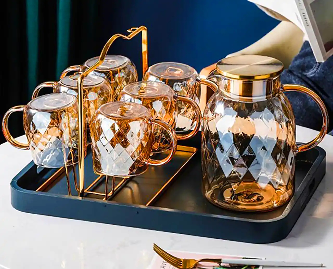 ست پارچ و لیوان کریستال