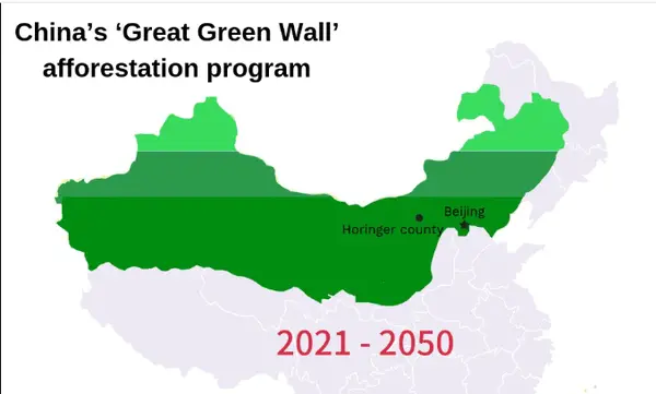 پیشرفت پروژه سبز چین