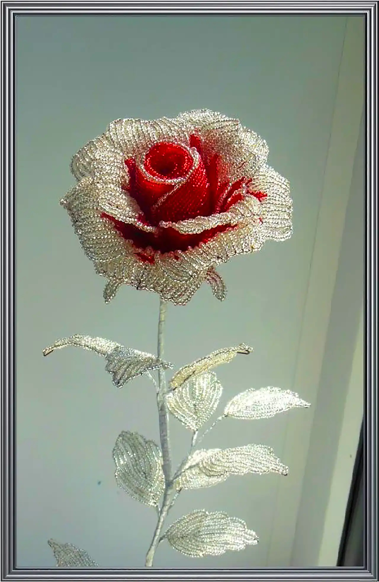 مدل گل تزئینی منجوق بافی