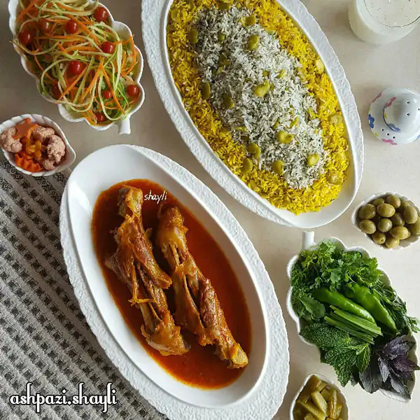 تزیین باقالی پلو ساده