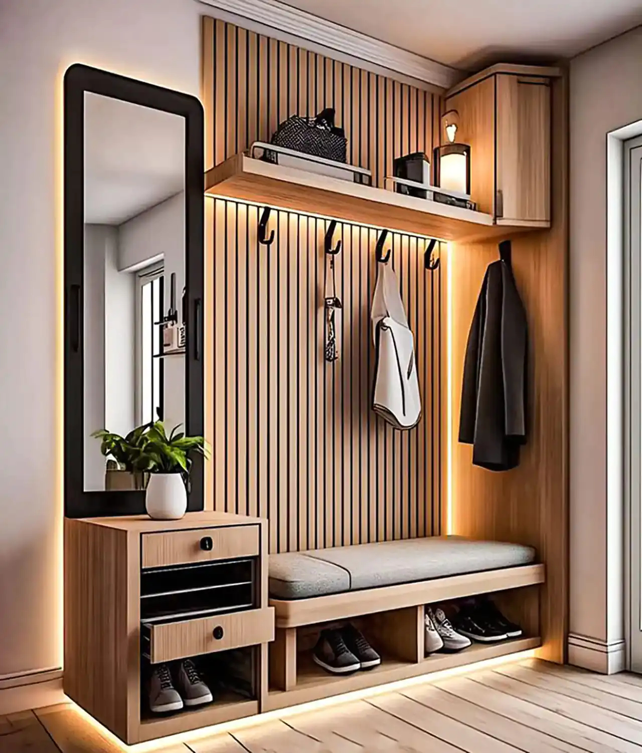 مدل جاکفشی دیواری شیک + زیباترین مدل های جاکفشی دیواری شیک و لاکچری