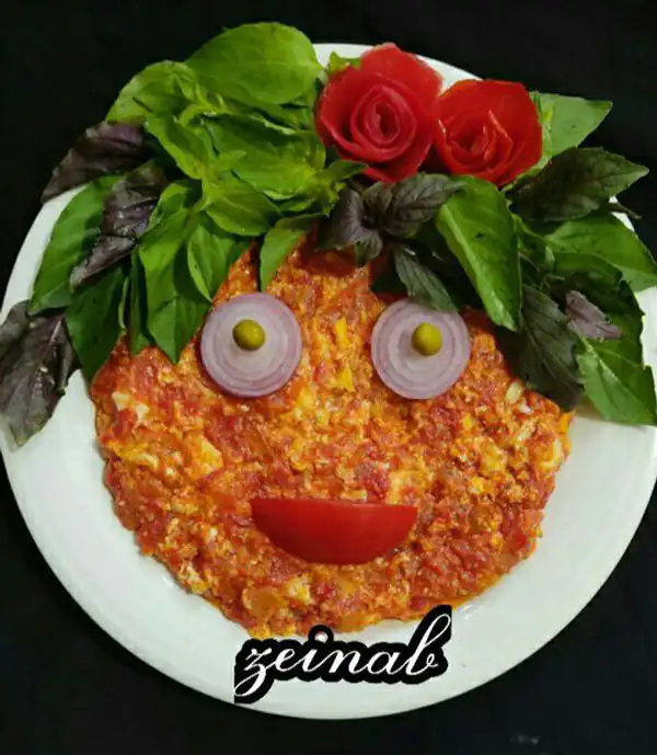 تزیین املت گوجه