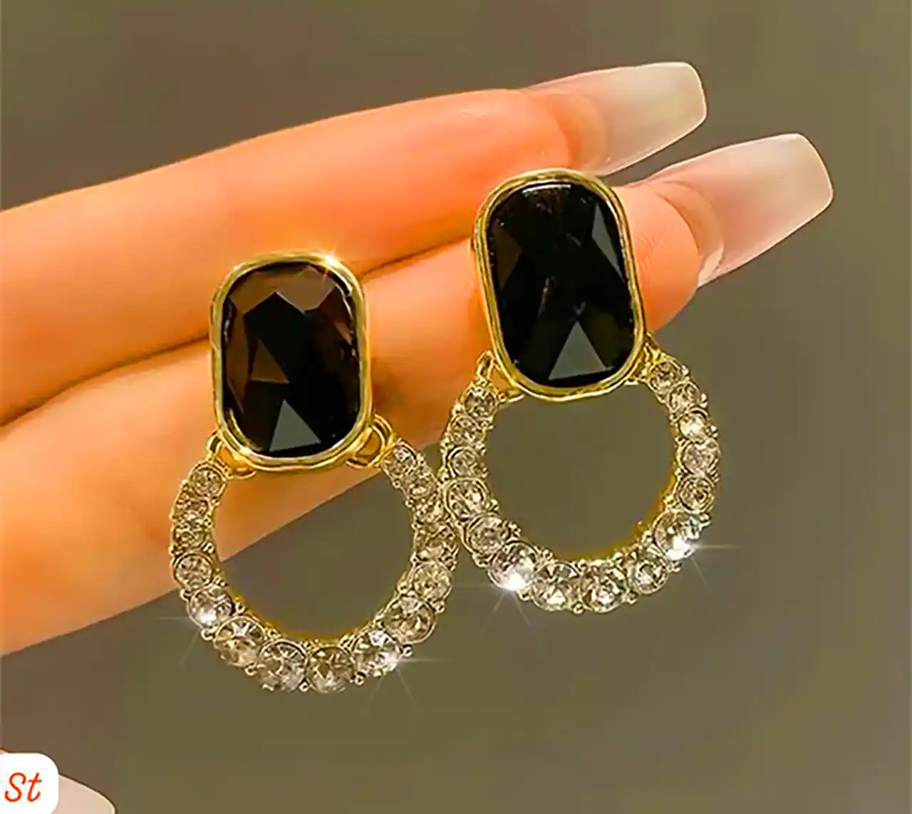 گوشواره جواهردوزی دستساز