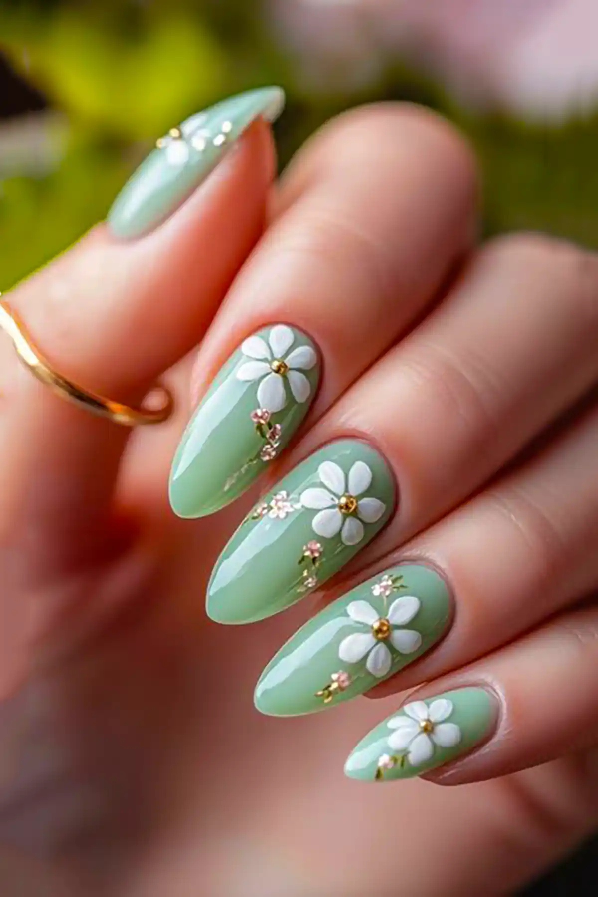 طراحی گل روی ناخن