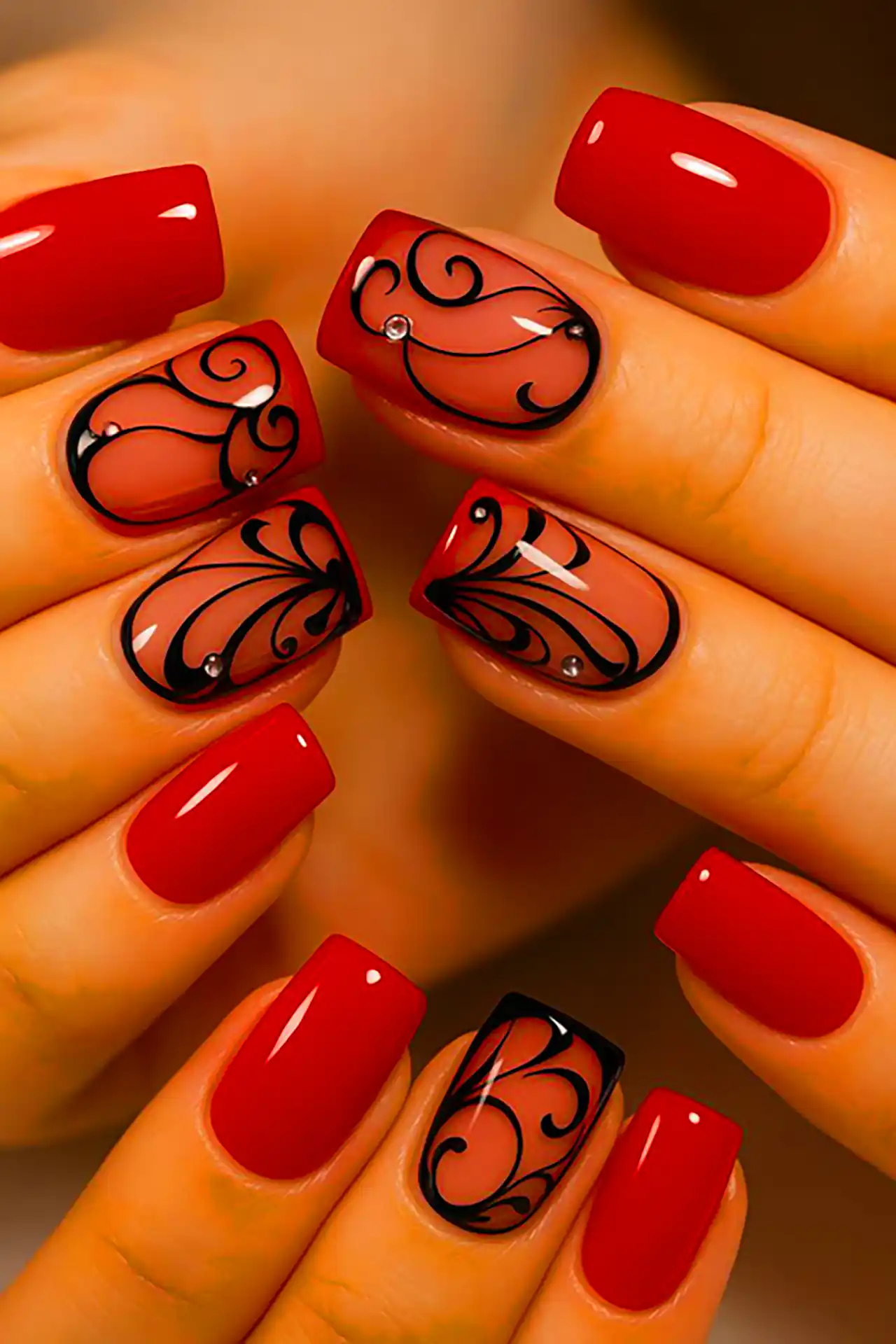 دیزاین ناخن باکلاس مشکی