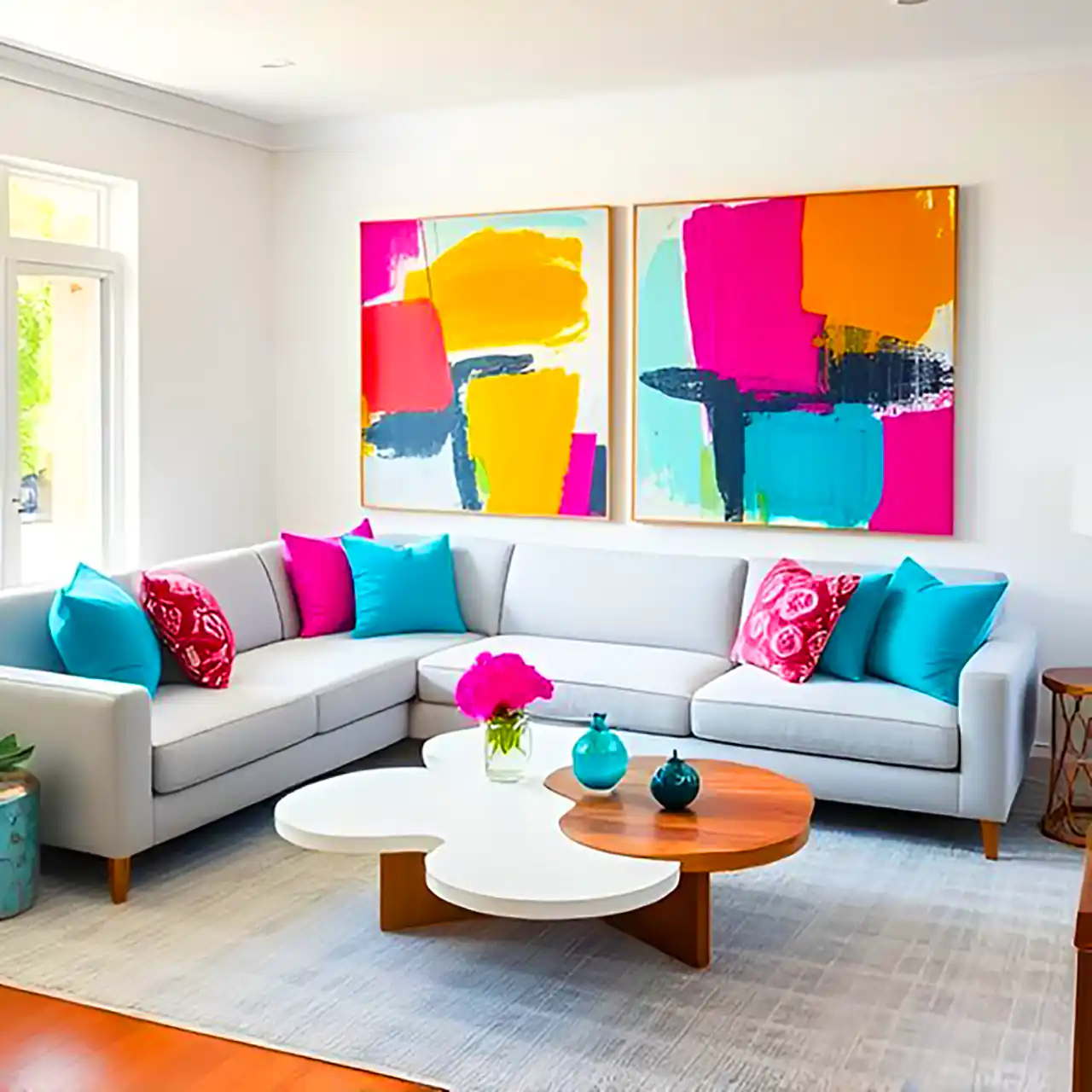 دکور خونه با مبل طوسی