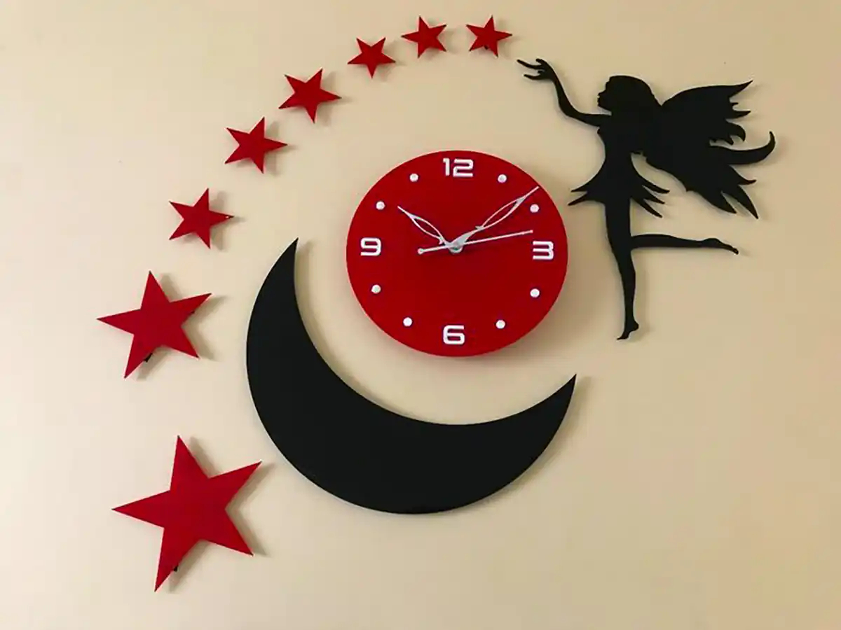 ساعت دیواری فانتزی چوبی