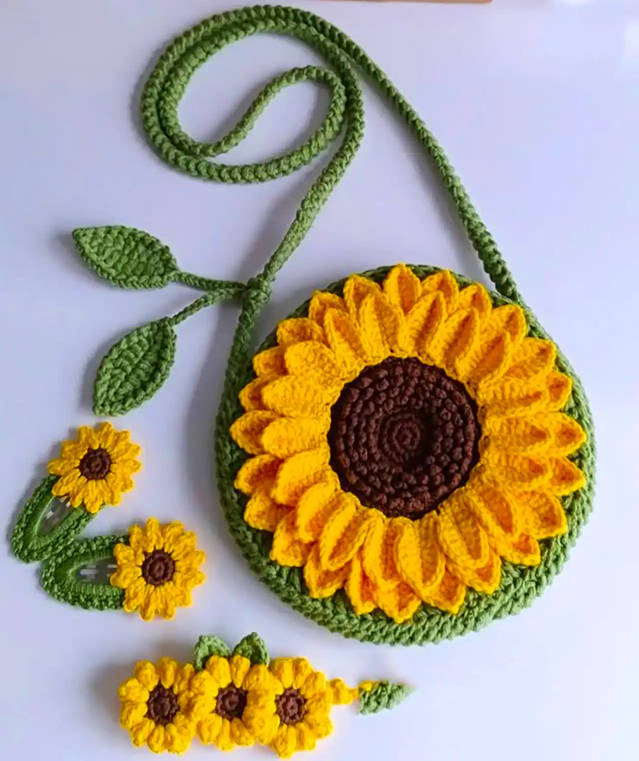 کیف قلاب بافی آفتابگردان