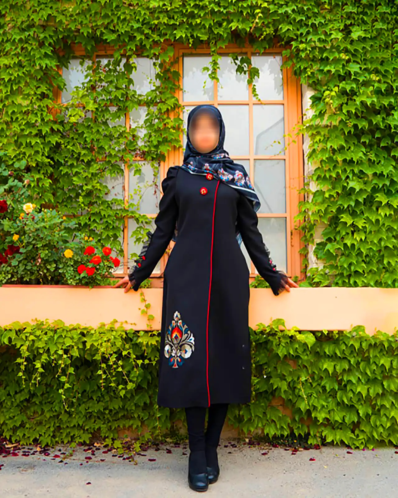 مانتو حجاب با پارچه کرپ