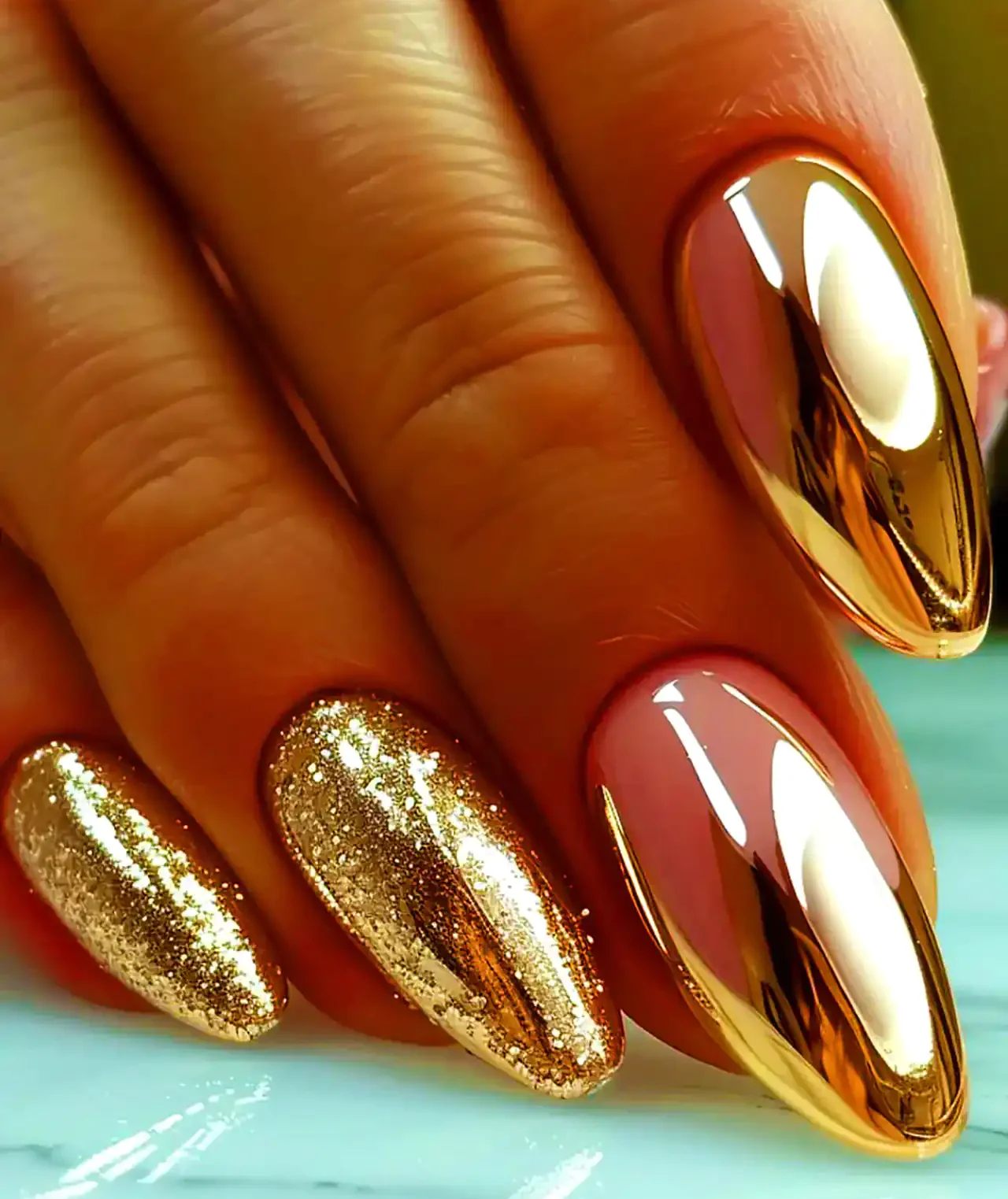 ناخن مدل آینه ای + زیباترین مدل های ناخن مدل آینه ای ترند امسال